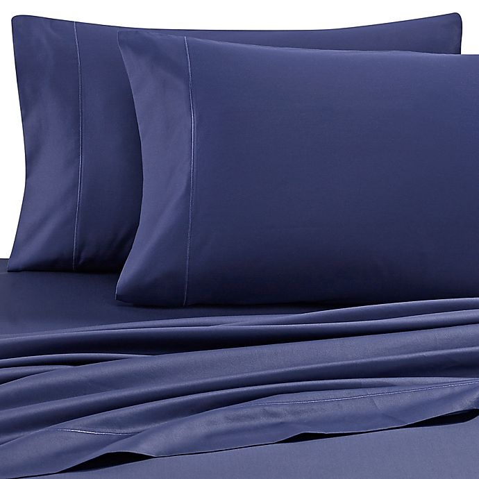 slide 1 of 9, Wamsutta Pima500-Thread-Count California King Sheet Set - Navy, 1 ct