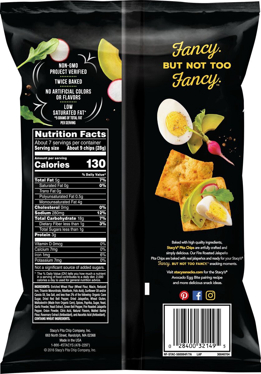 slide 4 of 7, Stacy's Pita Chips, Fire Roasted Jalapeno, 7.33 oz