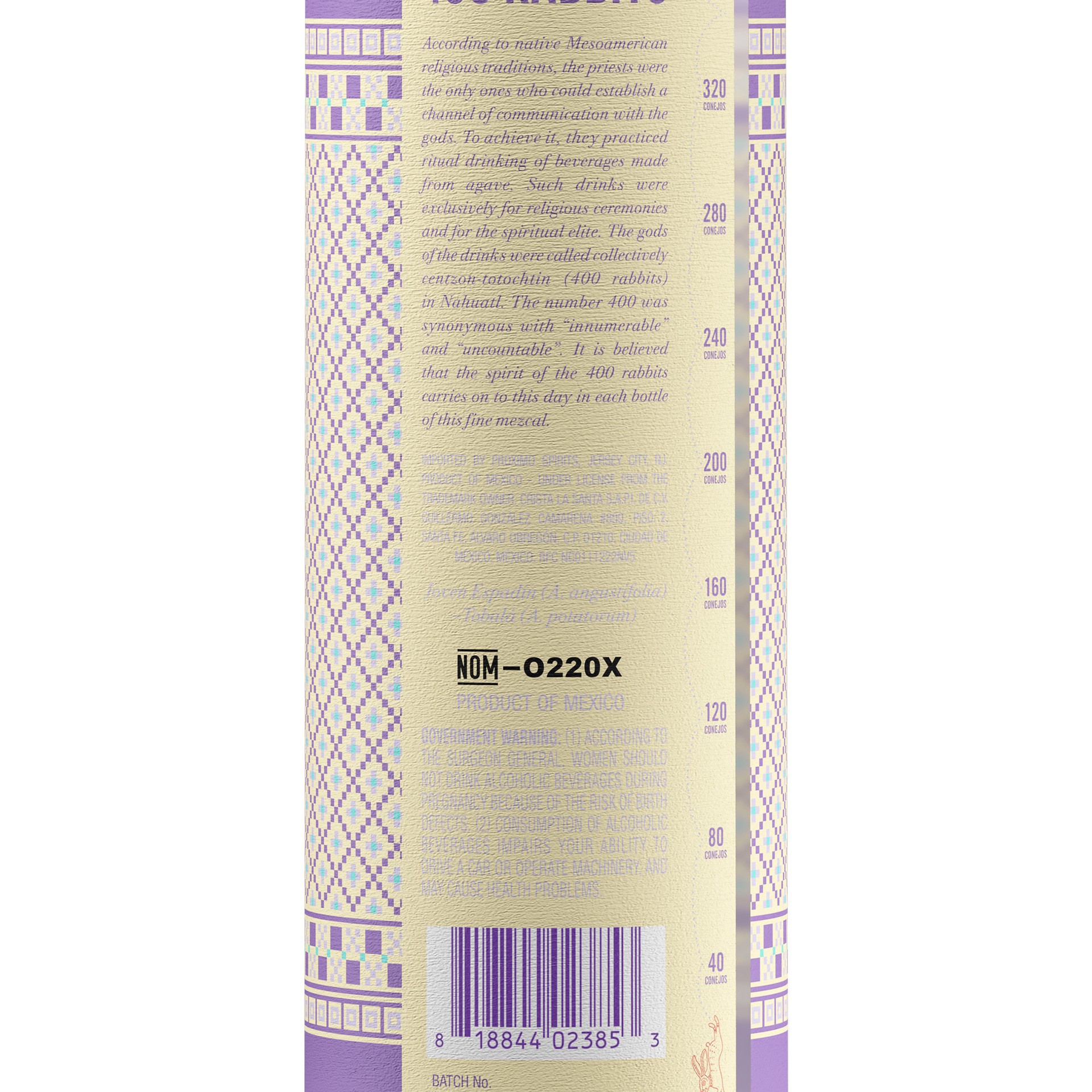 slide 6 of 10, 400 Conejos Tobala Mezcal Joven 80 Proof (750 ml), 750 ml