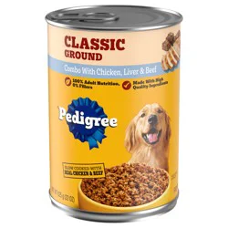 Pedigree Chopped Ground Dinner Combo with Chicken, Liver & Beef Food for Dogs 22 oz