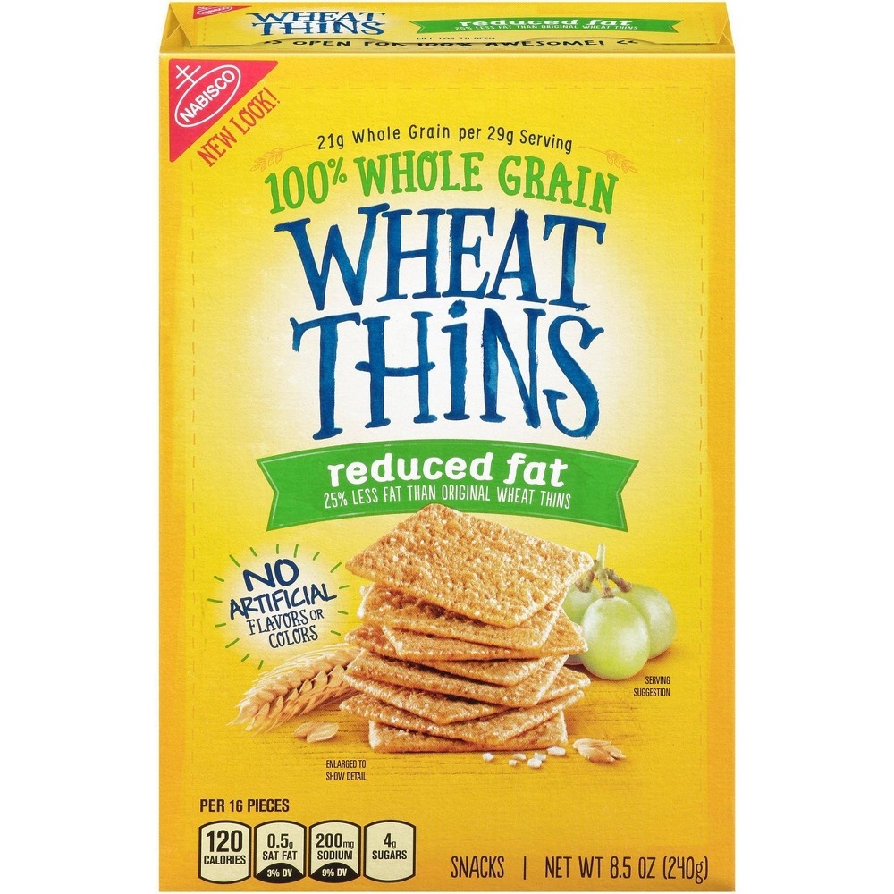 slide 2 of 2, Wheat Thins Reduced Fat Snack Crackers, 8.5 oz