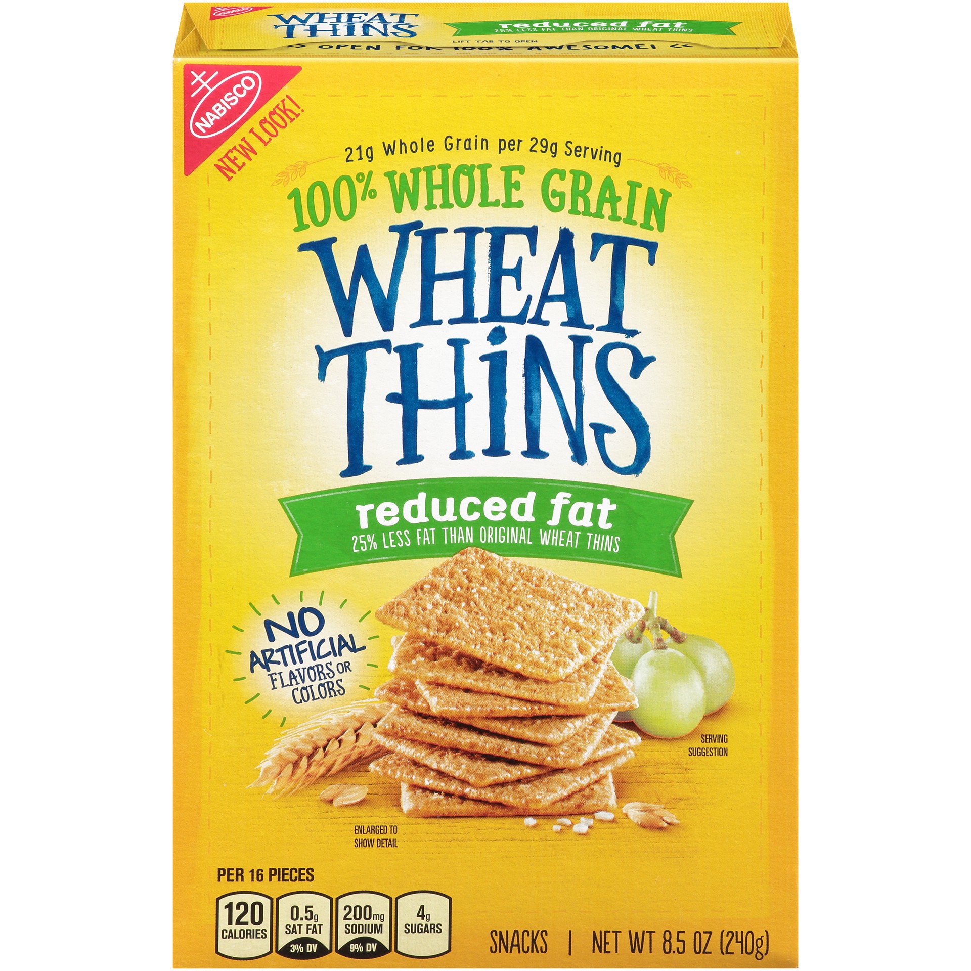 slide 1 of 28, Wheat Thins Reduced Fat Whole Grain Wheat Crackers, 8.5 oz, 8.5 oz