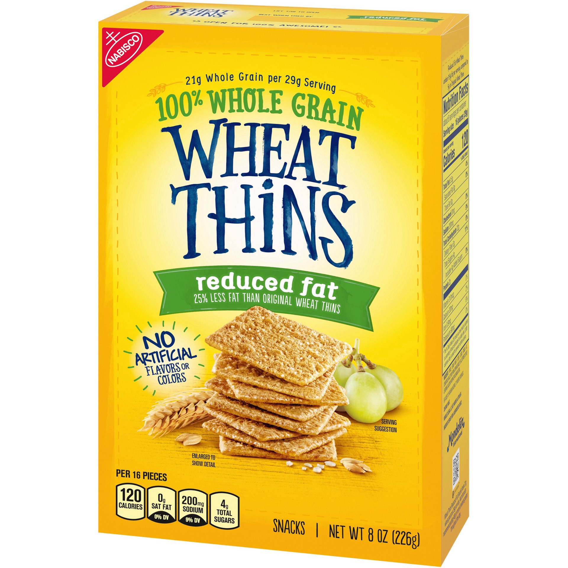 slide 26 of 28, Wheat Thins Reduced Fat Whole Grain Wheat Crackers, 8.5 oz, 0.63 lb