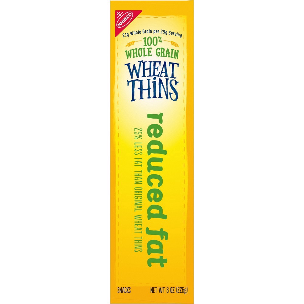 slide 14 of 28, Wheat Thins Reduced Fat Whole Grain Wheat Crackers, 8.5 oz, 0.63 lb