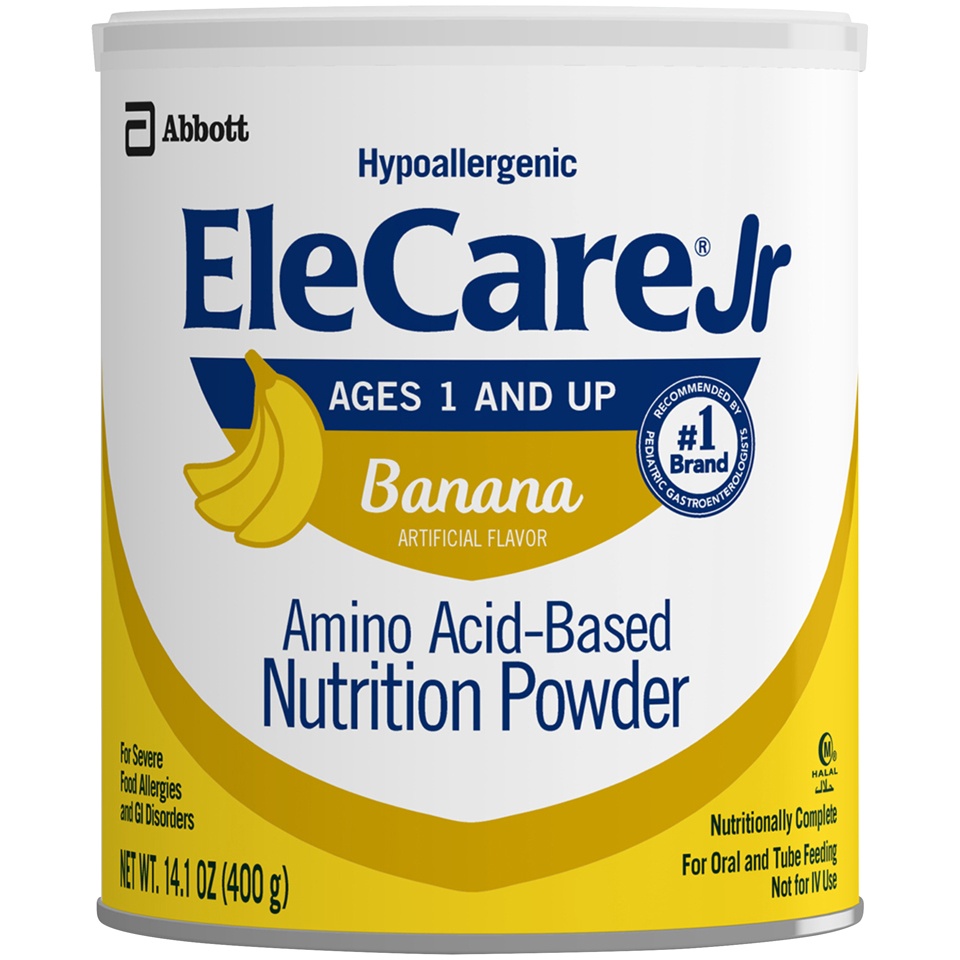 slide 1 of 4, EleCare Jr Ages 1 And Up Banana Amino Acid-Based Nutrition Powder, 14.1 oz