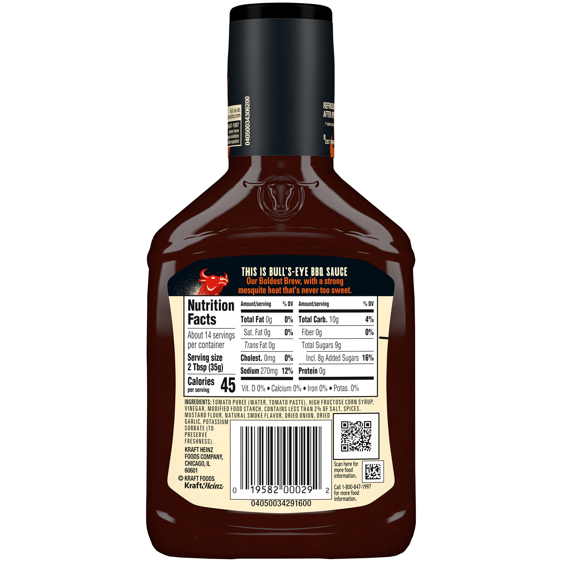 slide 2 of 5, Bull's-Eye Texas Style BBQ Sauce, 17.5 oz Bottle, 17.5 oz