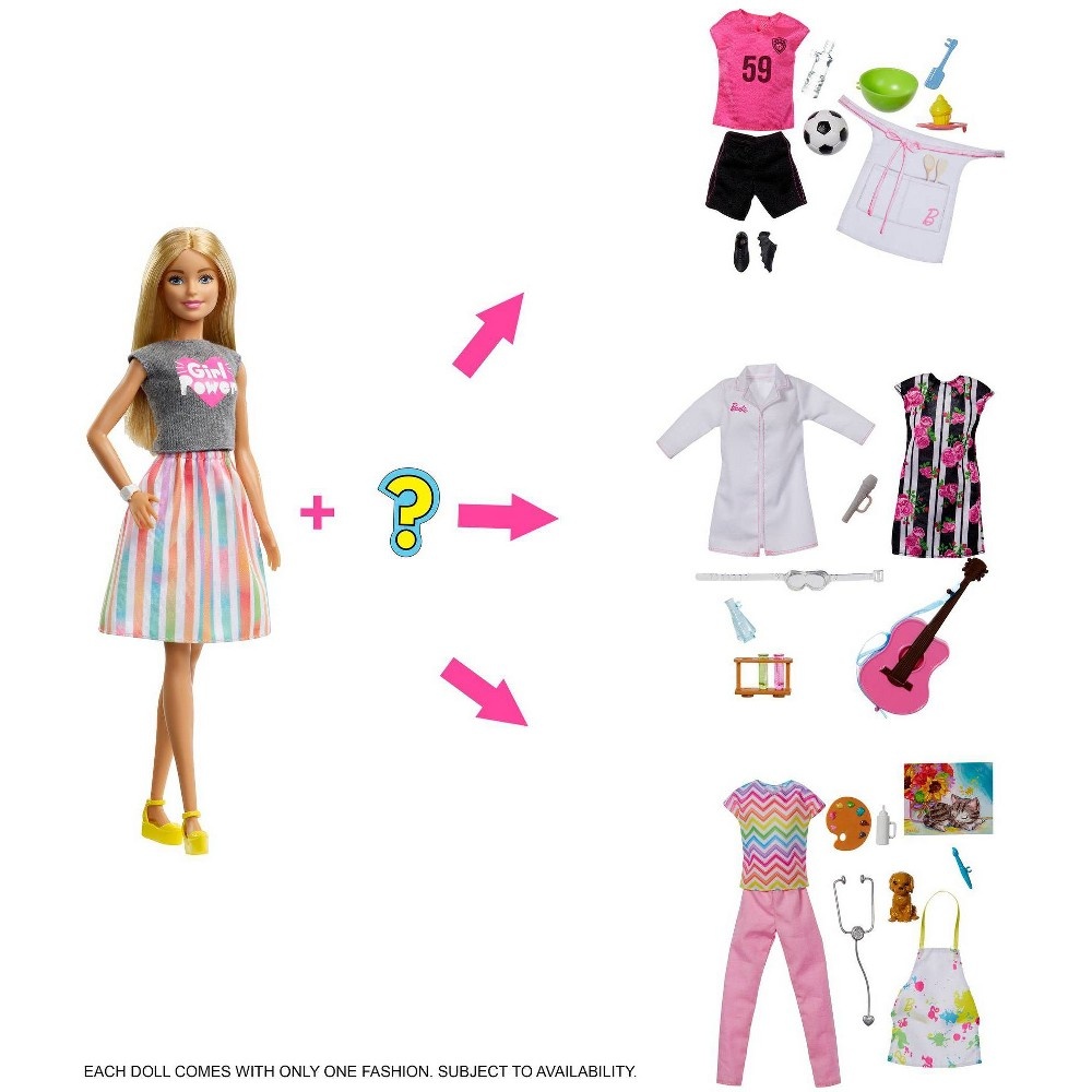 slide 4 of 10, Mattel Barbie Surprise Career Doll And Accessories, 1 ct