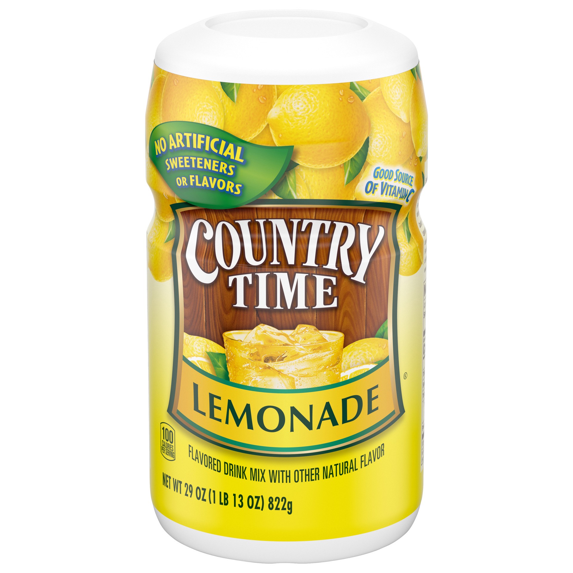 slide 1 of 2, Country Time Lemonade Naturally Flavored Powdered Drink Mix, 29 oz Canister, 29 oz