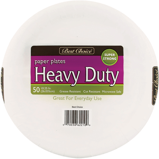 slide 1 of 1, Best Choice Heavy Duty Super Strong Paper Plates, 50 ct