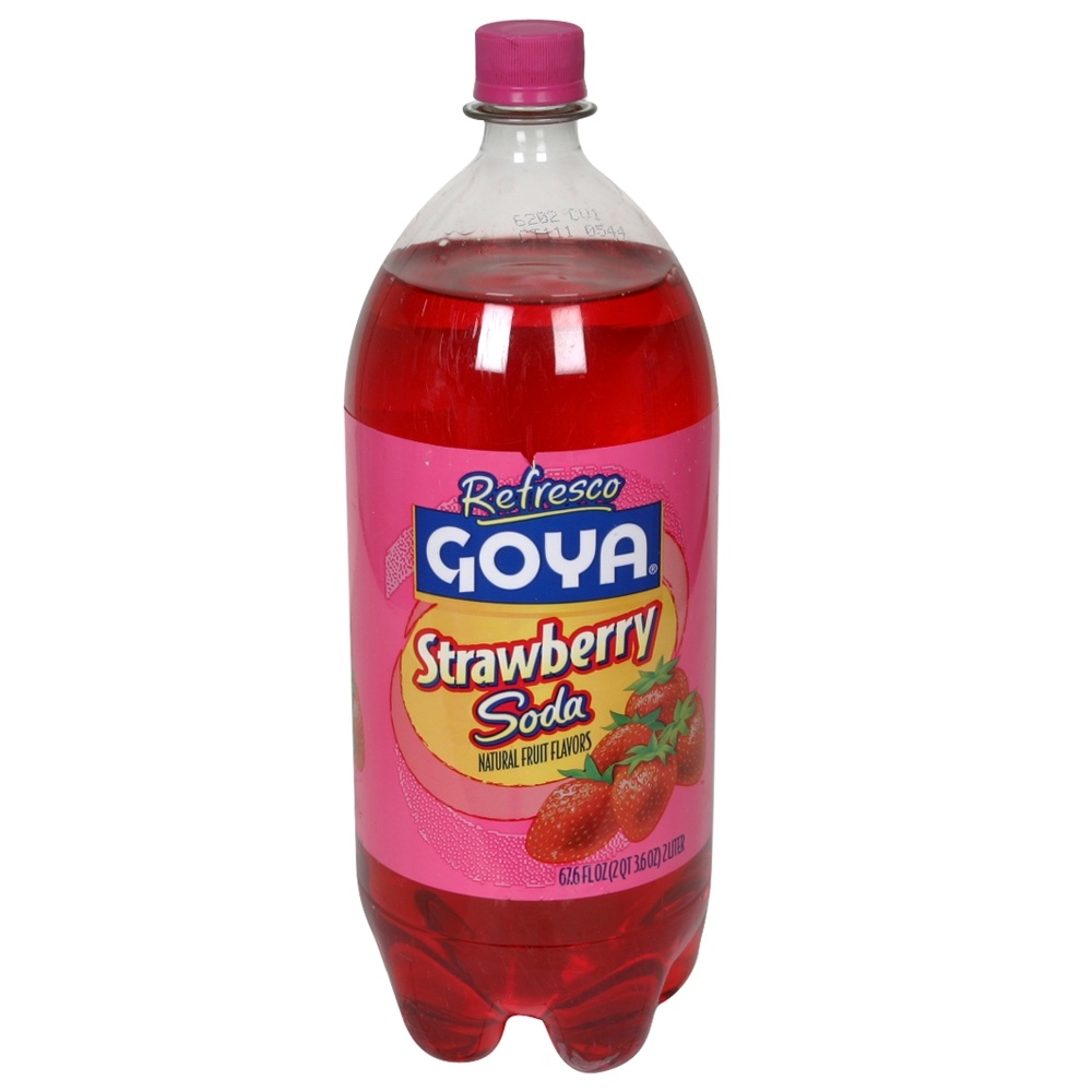 slide 1 of 1, Goya Strawberry Soda, 2 Liter, 67.6 fl oz