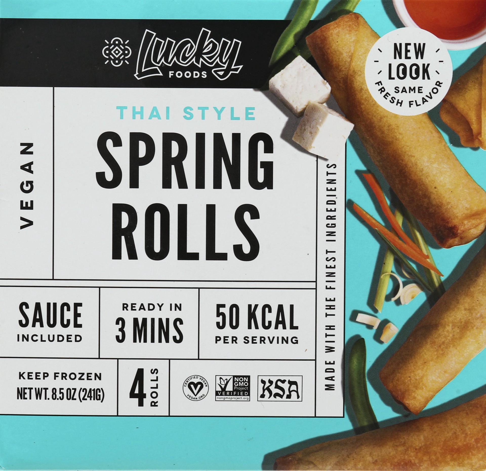 slide 1 of 9, Lucky Foods Vegan Thai Style Spring Rolls 4 ea, 4 ct
