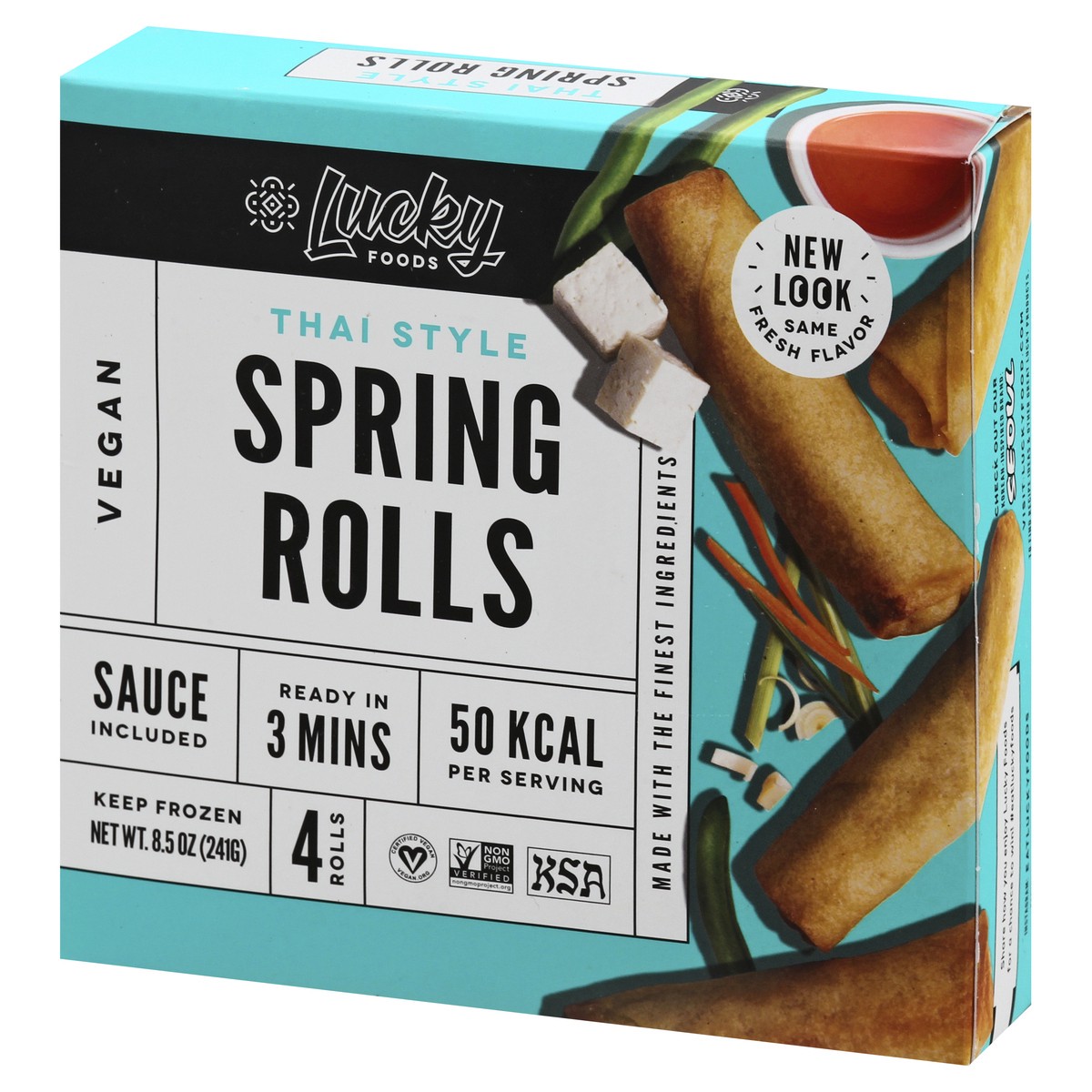 slide 3 of 9, Lucky Foods Vegan Thai Style Spring Rolls 4 ea, 4 ct