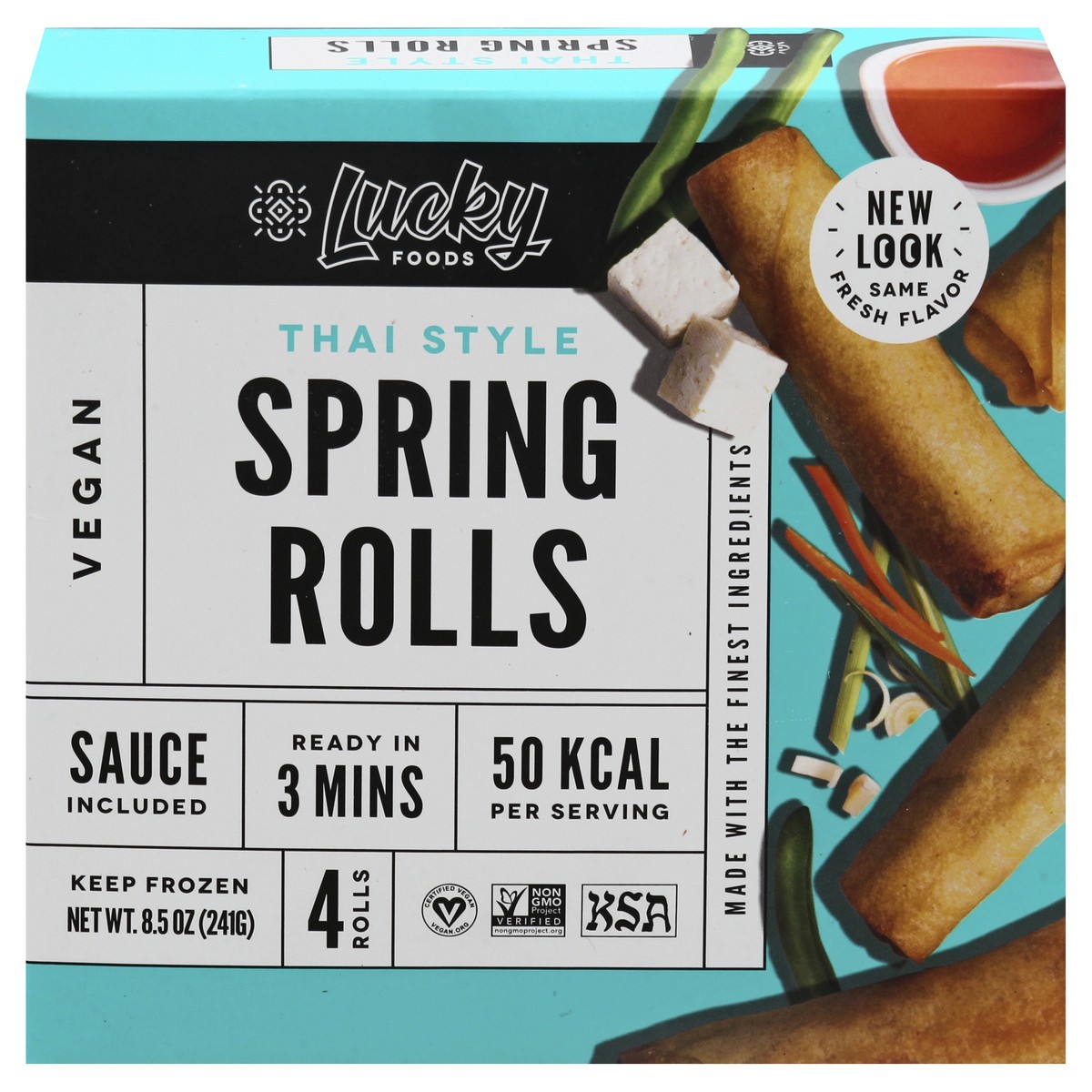 slide 1 of 9, Lucky Foods Vegan Thai Style Spring Rolls 4 ea, 4 ct