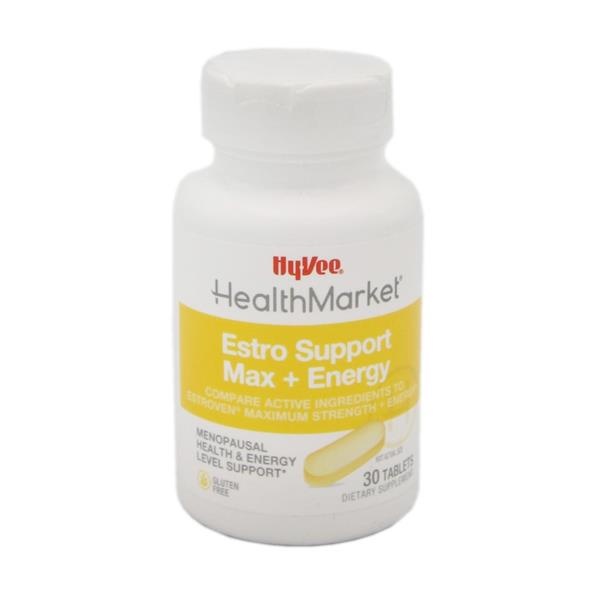 slide 1 of 1, Hy-Vee Healthmarket Estro Support Max + Energy Tablets, 30 ct