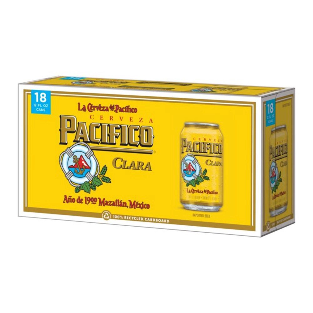 slide 14 of 14, Pacifico Clara Mexican Lager Import Beer, 18 pk 12 fl oz Cans, 4.4% ABV, 216 fl oz