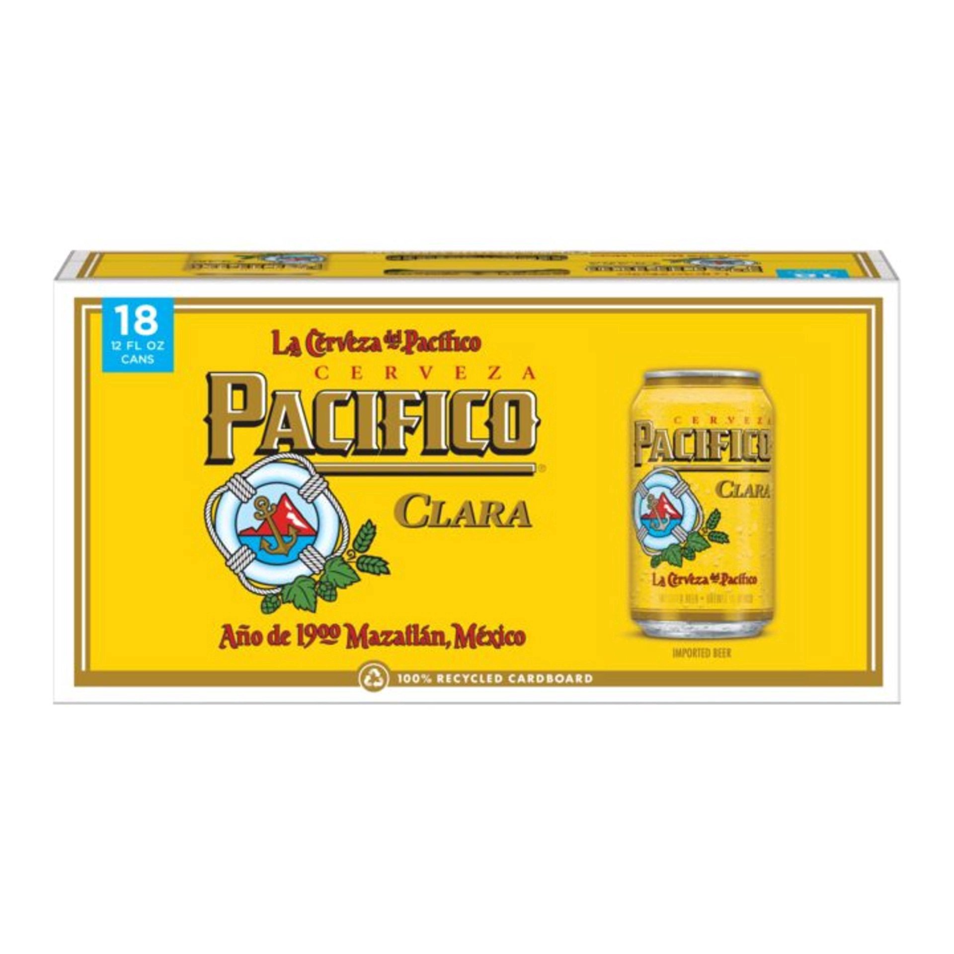 slide 11 of 14, Pacifico Clara Mexican Lager Import Beer, 18 pk 12 fl oz Cans, 4.4% ABV, 216 fl oz