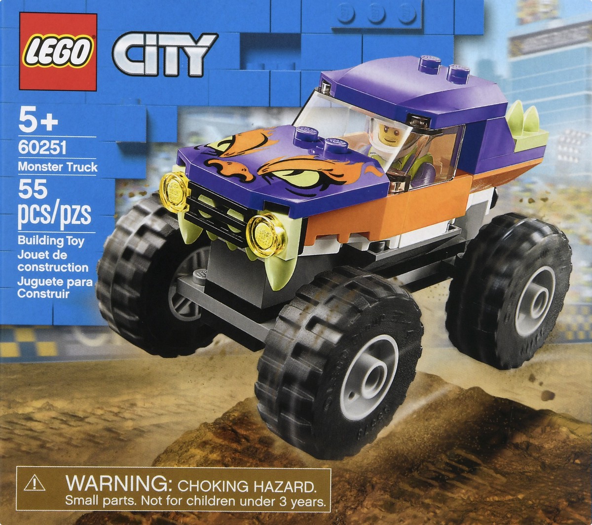 slide 6 of 9, LEGO City 55 Pieces Building Toy Monster Truck 55 ea, 1 ct