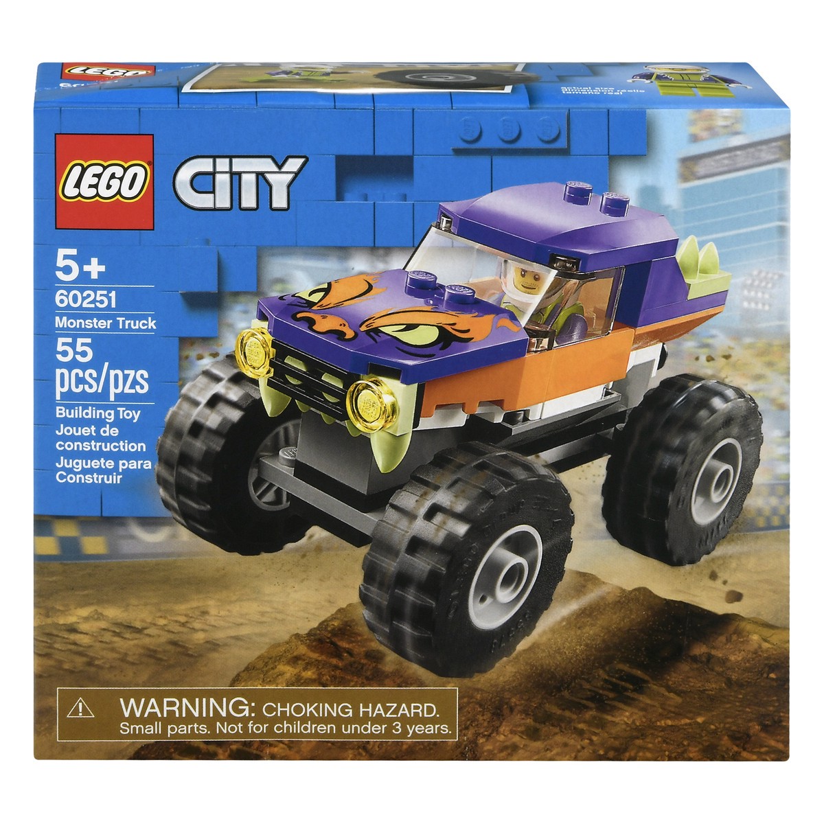 slide 1 of 9, LEGO City 55 Pieces Building Toy Monster Truck 55 ea, 1 ct