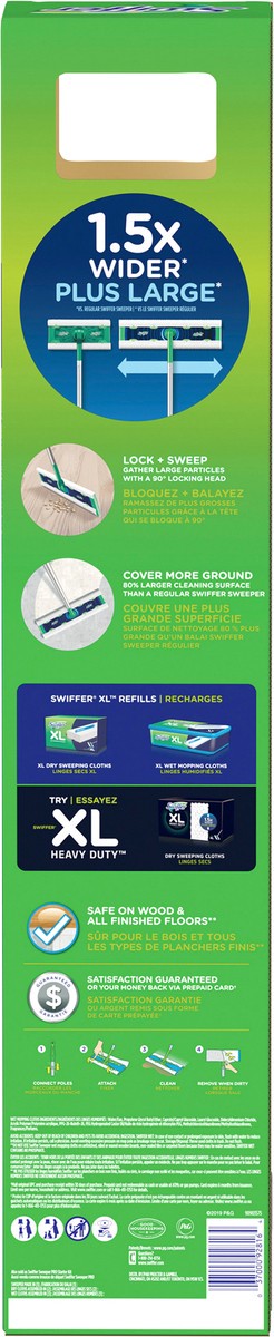 slide 4 of 4, Swiffer Sweeper Dry + Wet XL Sweeping Kit, 1 Sweeper, 8 Dry Cloths, 2 Wet Cloths, 1 ct