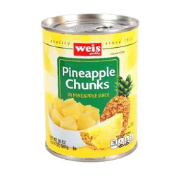 Weis Quality Pineapple Chunks in Pineapple Juice Canned Pineapple