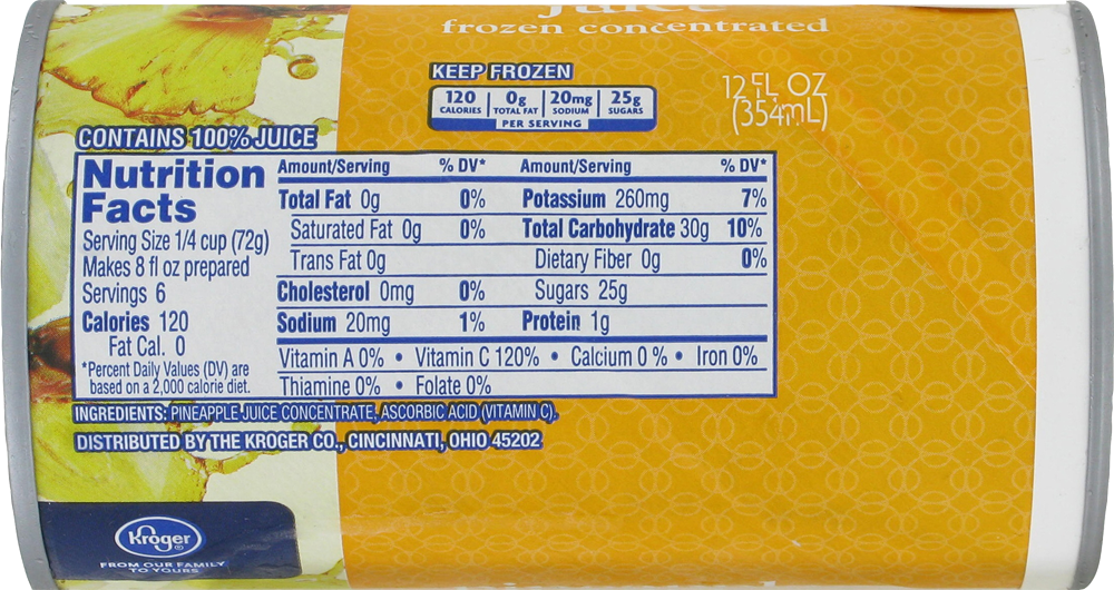 slide 2 of 4, Kroger 100% Pineapple Juice - 12 fl oz, 12 fl oz