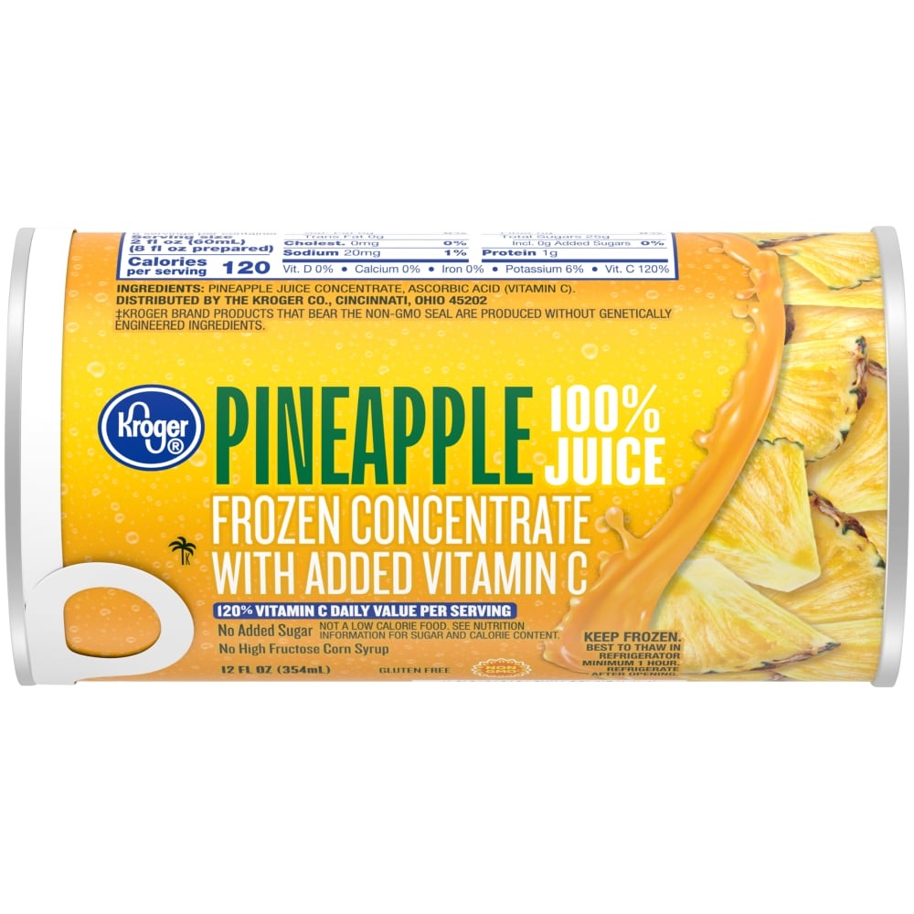slide 1 of 1, Kroger 100% Pineapple Juice, 12 fl oz