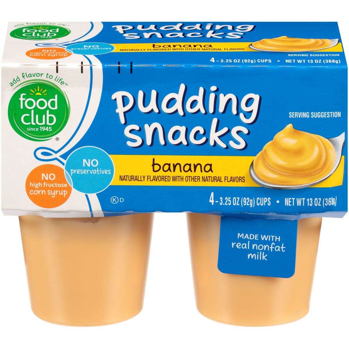 slide 1 of 10, Food Club Banana Pudding Snacks, 13 oz