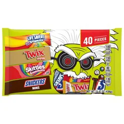 Mars SNICKERS, SKITTLES Gummies, TWIX & LIFE SAVERS Gummies Halloween Candy, 40 Ct