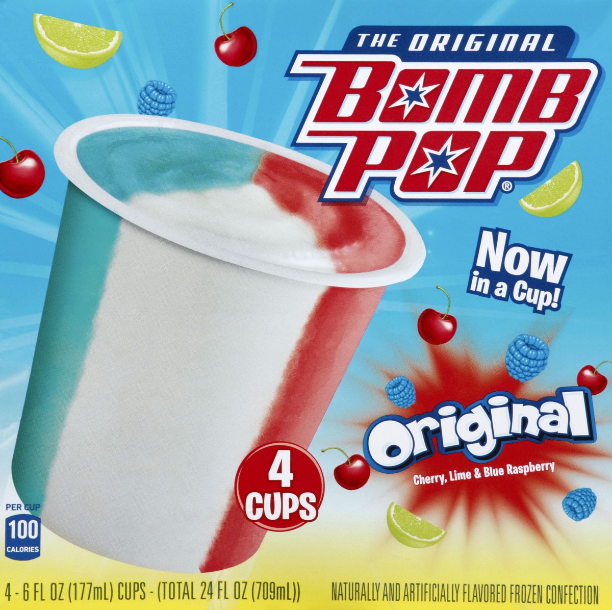 slide 1 of 5, Bomb Pop Frozen Confection 4 ea, 4 ct; 6 oz