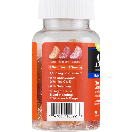 slide 5 of 8, Airborne Gummies Immune Support Supplement, Assorted Fruit Flavors, 21 ct