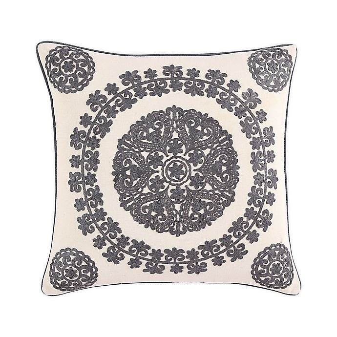 slide 1 of 3, Morgan Home Medallion Square Throw Pillow Cover - Grey, 1 ct