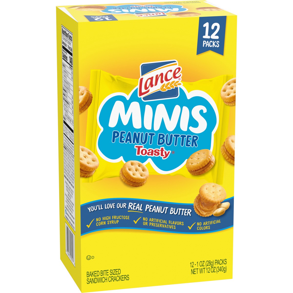 slide 6 of 9, Lance Toasty Peanut Butter Mini Sandwich Crackers, 12.000 oz