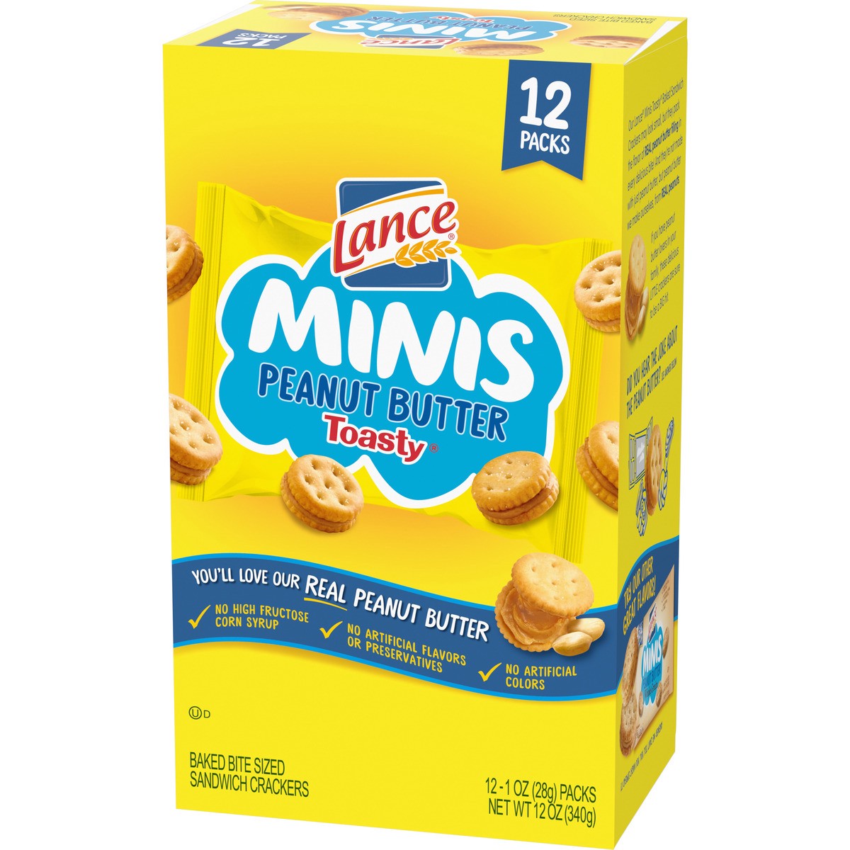 slide 4 of 9, Lance Toasty Peanut Butter Mini Sandwich Crackers, 12.000 oz