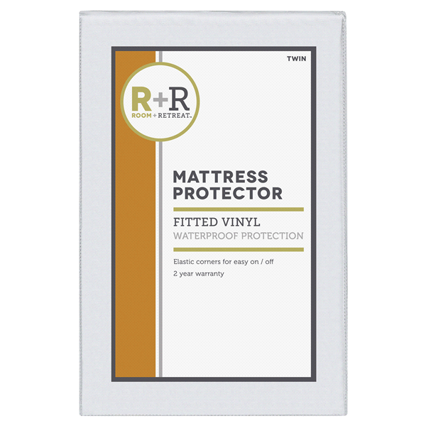 slide 1 of 1, Room + Retreat Fitted Waterproof Mattress Protector, Twin, 1 ct