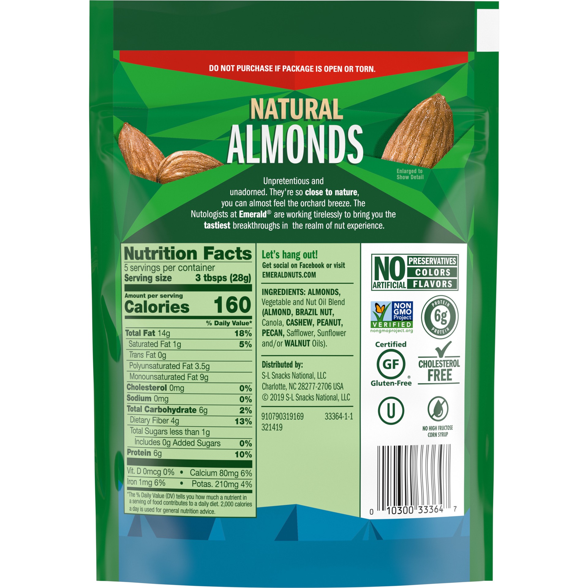 slide 5 of 5, Emerald Natural Almonds, 5 oz