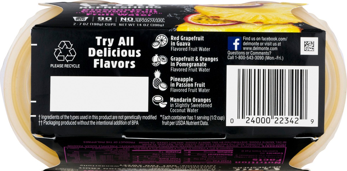 slide 3 of 9, Del Monte Fruit Refreshers 2 Pack Pineapple in Passion Fruit Pineapple in Passion Fruit Fruit Water 2 ea, 2 ct