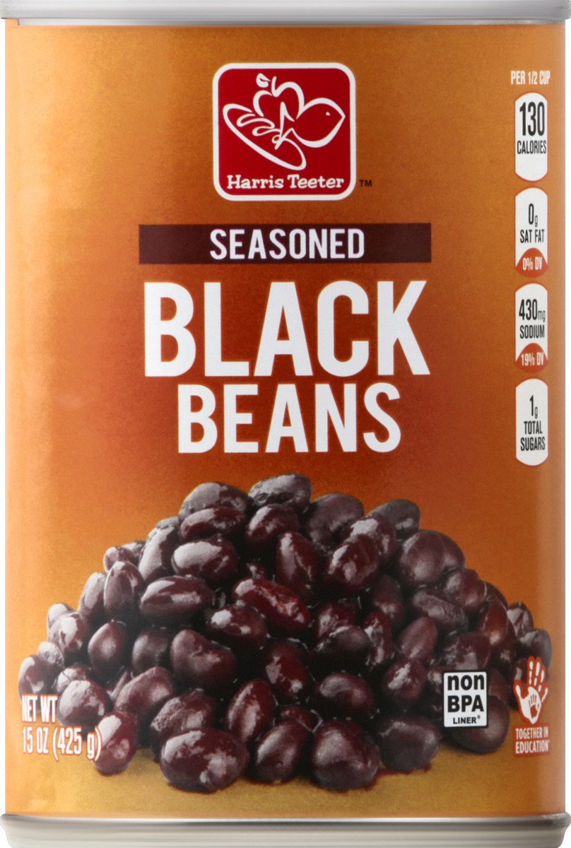 slide 2 of 2, Harris Teeter Seasoned Black Beans, 15 oz