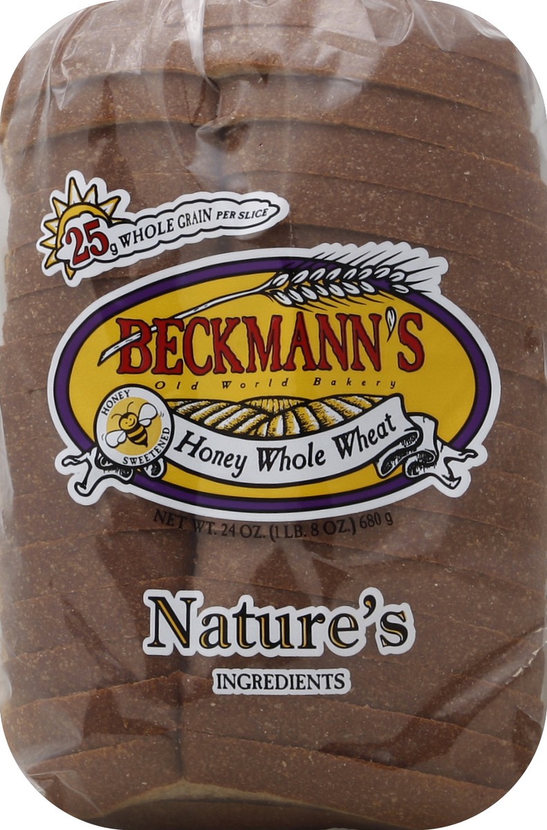 slide 4 of 5, Beckmanns Honey Whole Wheat Bread, 24 oz