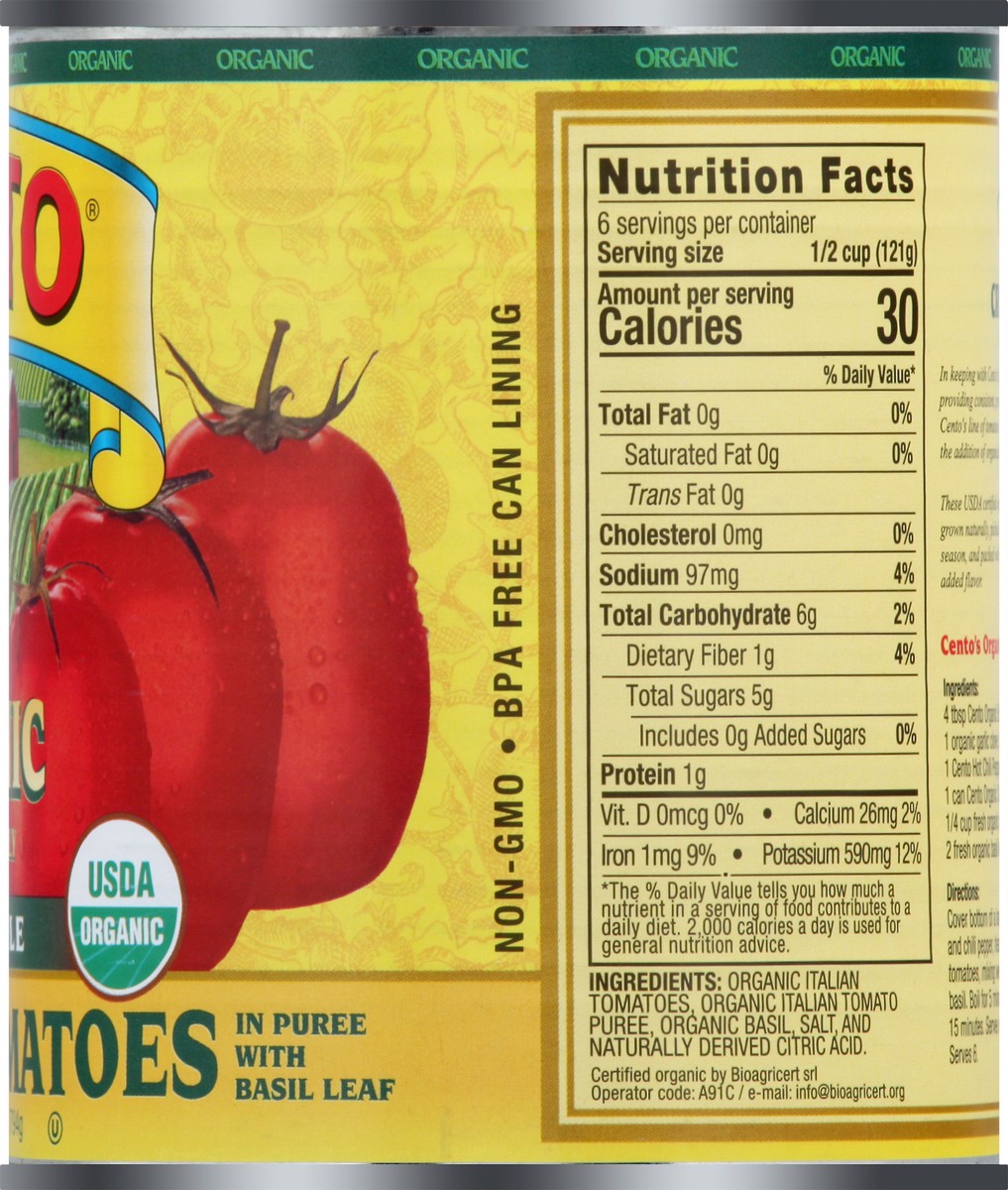 slide 4 of 11, Cento Organic Crushed Tomato - 28 Oz, 28 oz