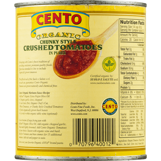 Cento Organic Chunky Style Crushed Tomatoes in Puree 28 oz Shipt