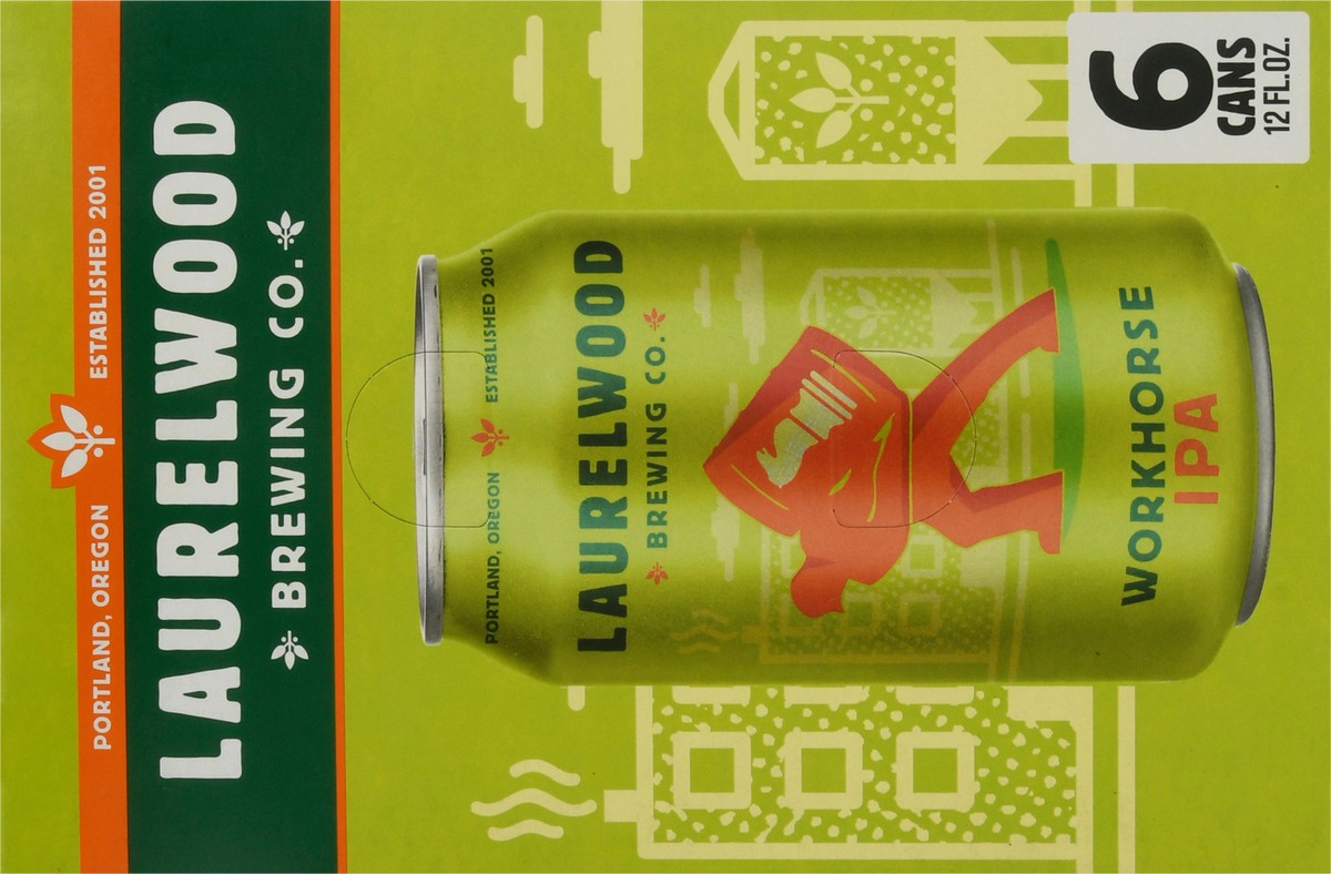 slide 6 of 12, Laurelwood Brewing Co. Workhorse IPA Beer 6 - 12 fl oz Cans, 6 ct