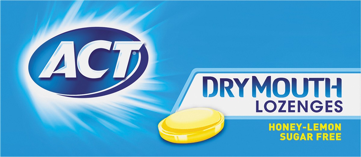 slide 4 of 9, ACT Dry Mouth Lozenges with Xylitol, Sugar Free Honey-Lemon, 36 Lozenges, 36 ct