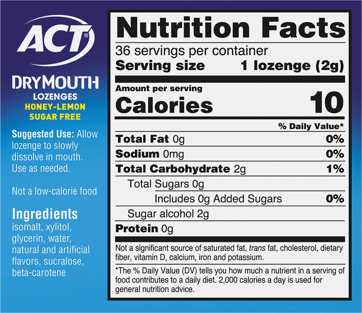 slide 8 of 9, ACT Dry Mouth Lozenges with Xylitol, Sugar Free Honey-Lemon, 36 Lozenges, 36 ct