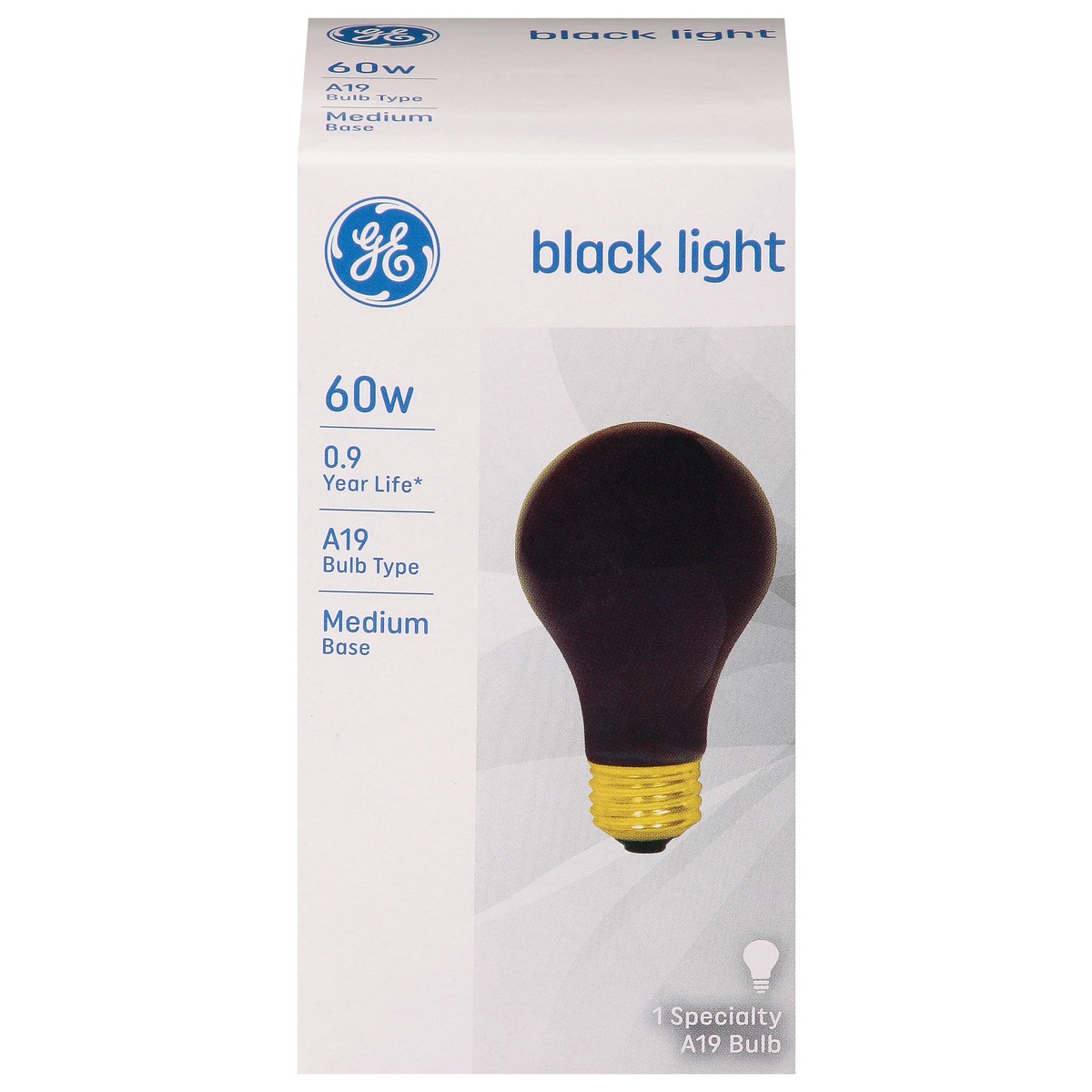 slide 1 of 11, GE 60 Watt A19 Black Light Bulb, 1 ct