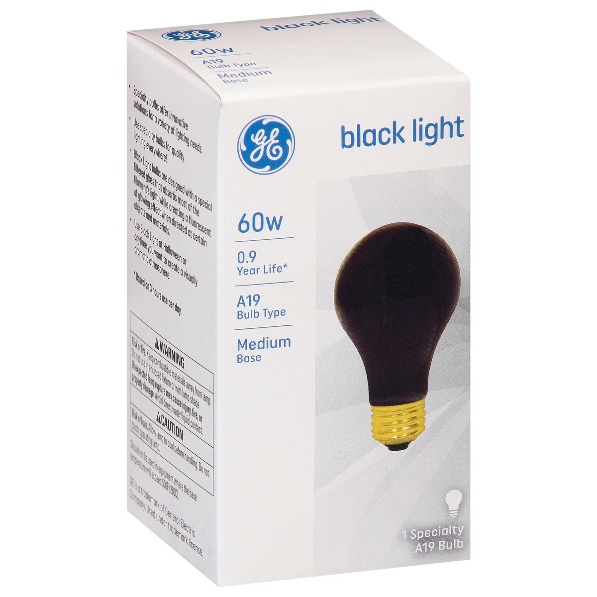 slide 3 of 11, GE 60 Watt A19 Black Light Bulb, 1 ct