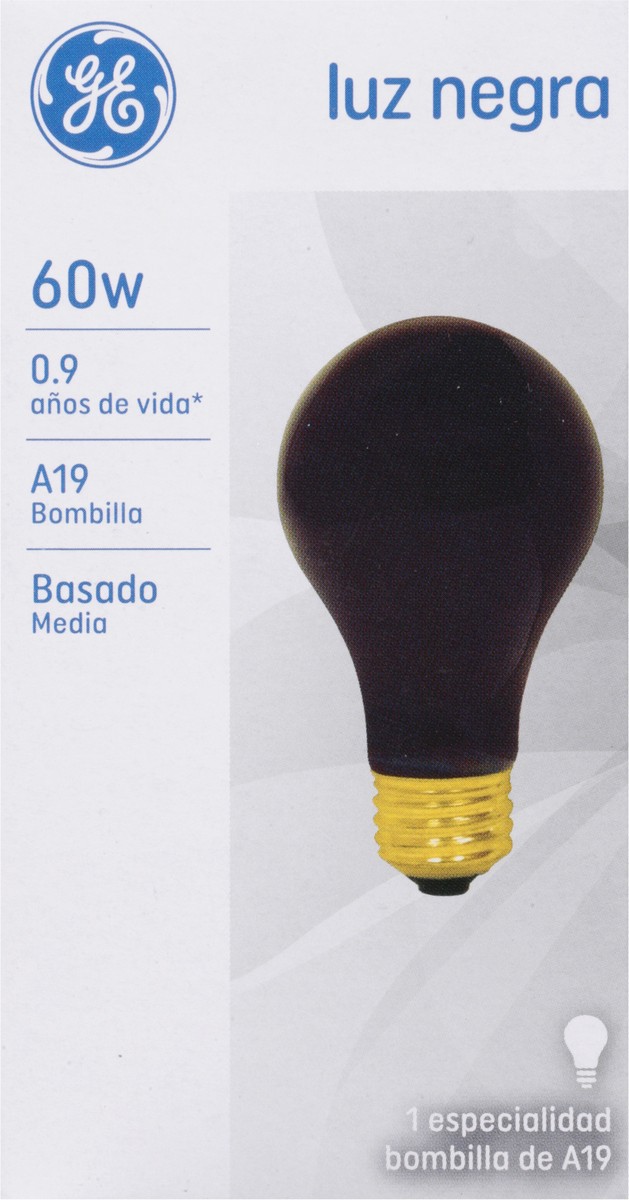 slide 11 of 11, GE 60 Watt A19 Black Light Bulb, 1 ct
