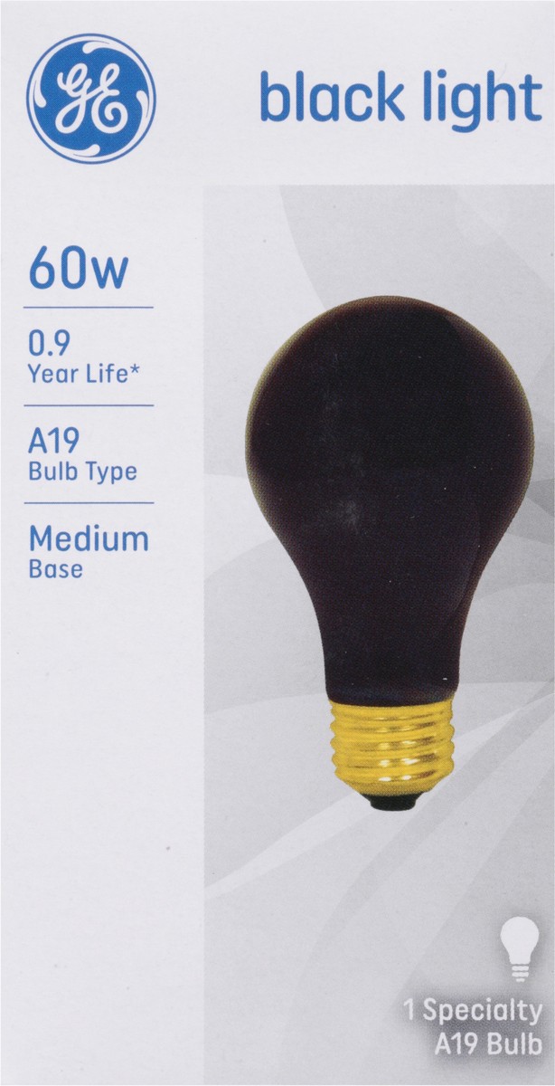 slide 10 of 11, GE 60 Watt A19 Black Light Bulb, 1 ct