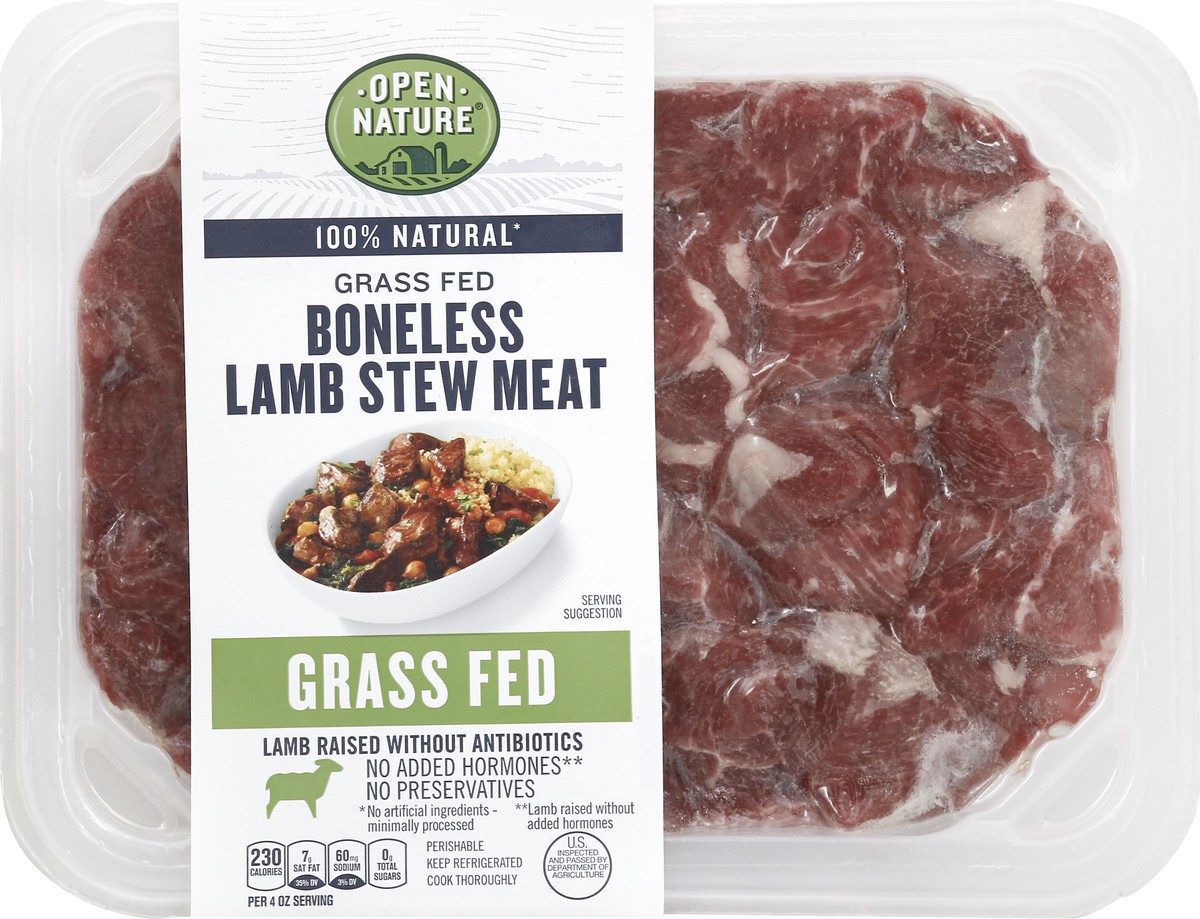 slide 10 of 10, Open Nature Lamb Stew Meat Boneless - 1 Lb, per lb