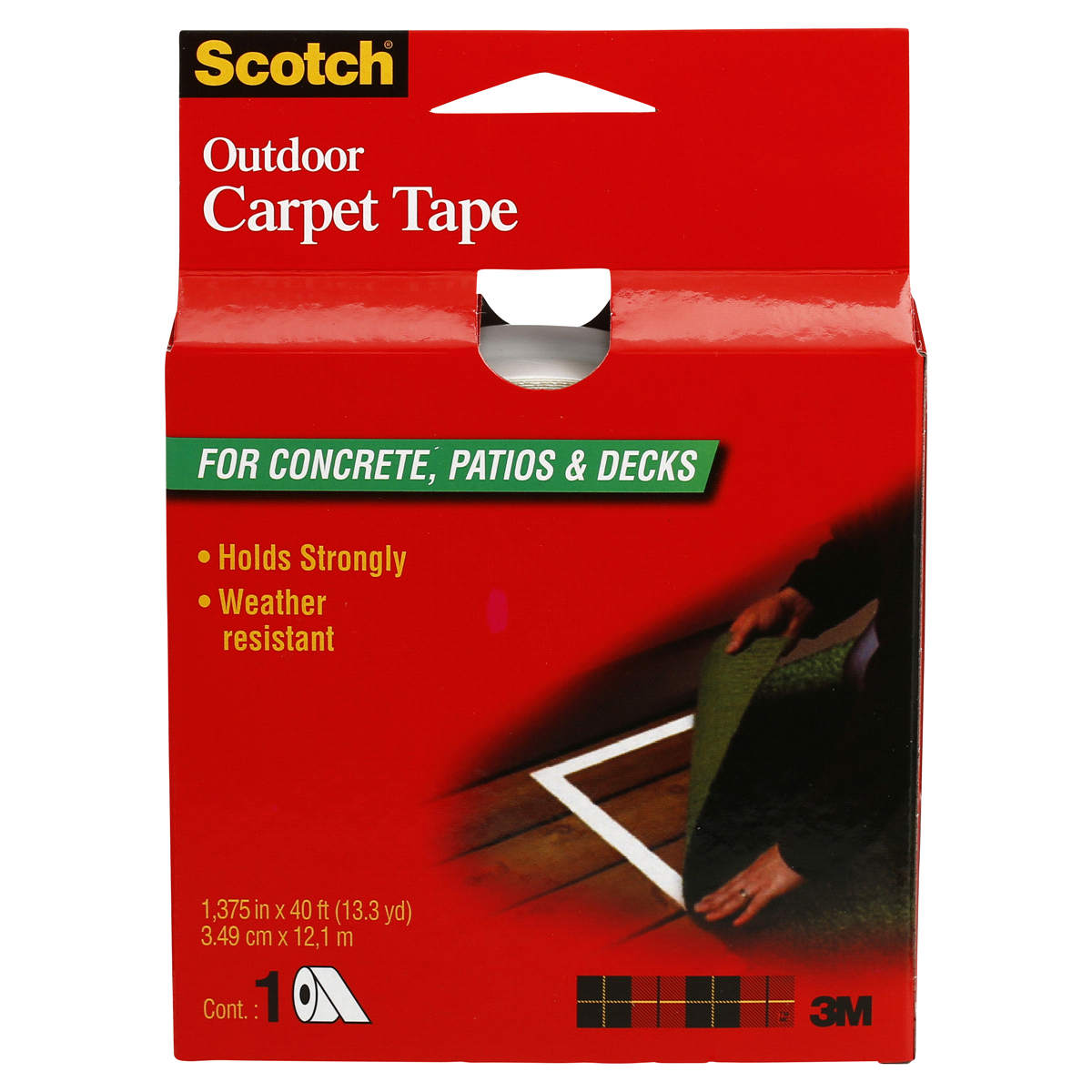 slide 1 of 1, Scotch Outdoor Carpet Tape, 1 ct