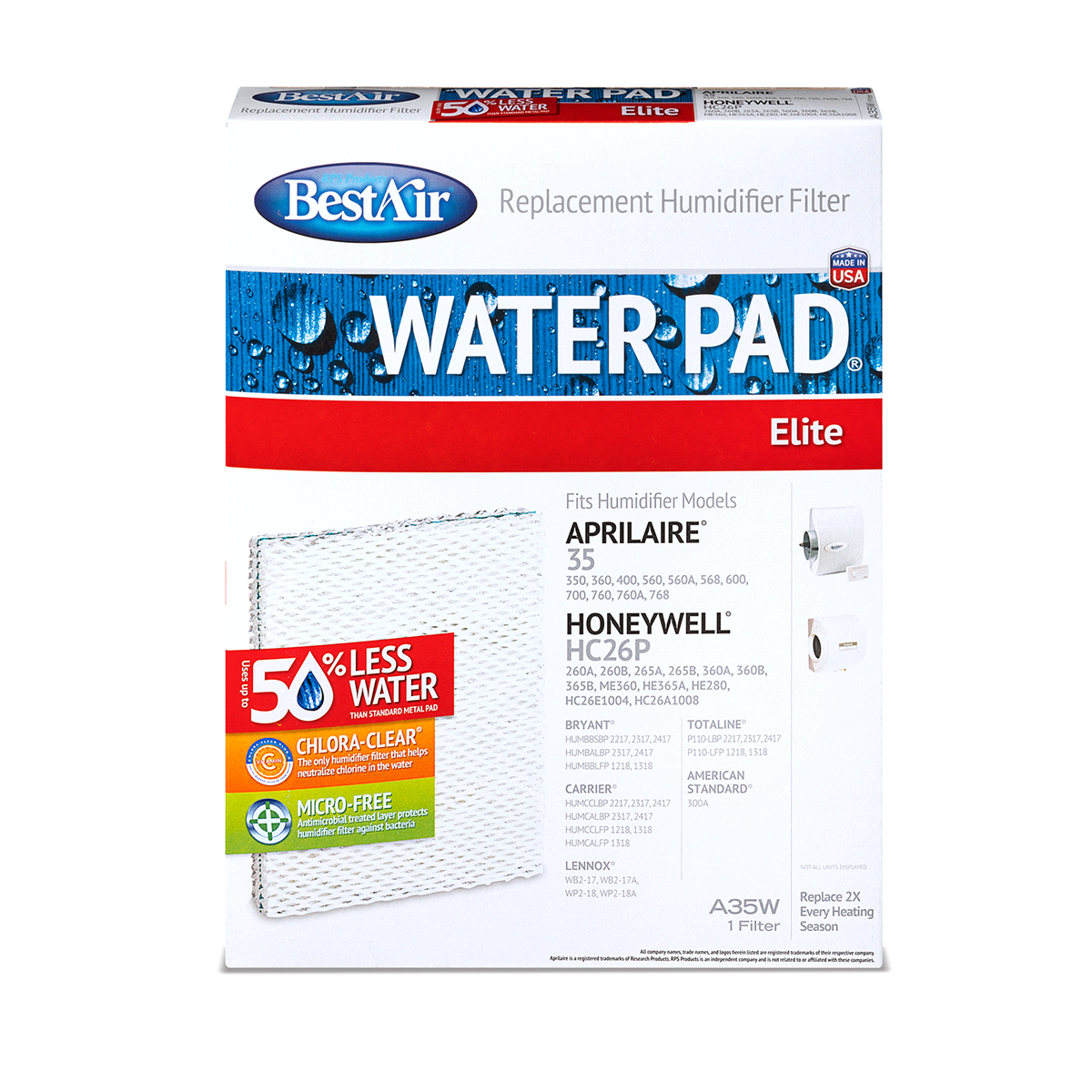 slide 1 of 5, BestAir Replacement Paper Furnace Water Pad, 1 ct